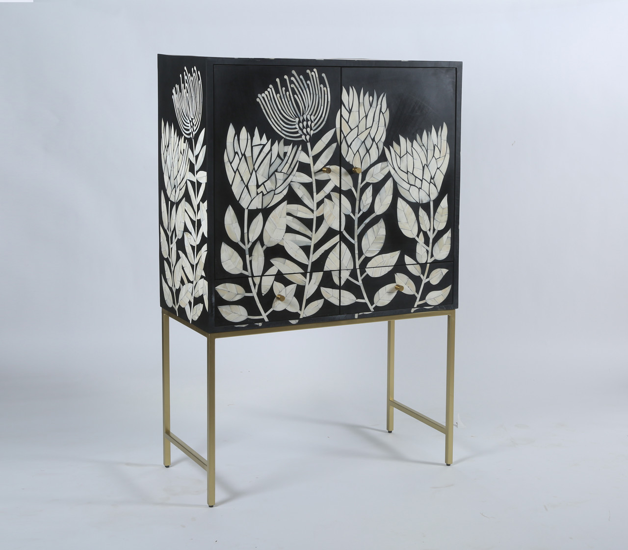 Protea Bar Cabinet featuring Inlay Design